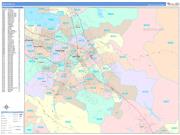 San Jose Wall Map Color Cast Style 2022